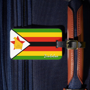 Zimbabwe Luggage Tags, patriotic Zimbabwe Flag Tag