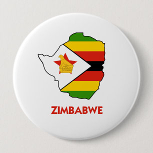 ZIMBABWE MAP 4 INCH ROUND BUTTON