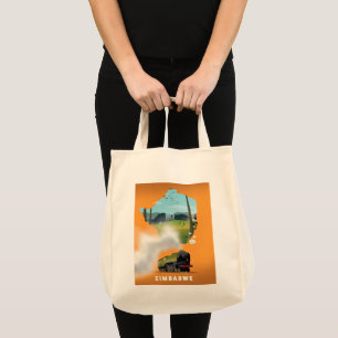 Zimbabwe Map illustrated travel poster Tote Bag