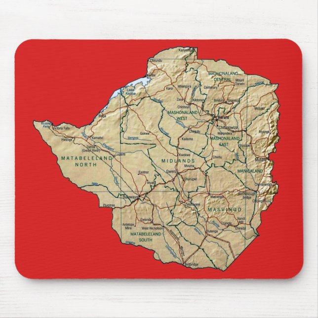 Zimbabwe Map Mousepad (Front)