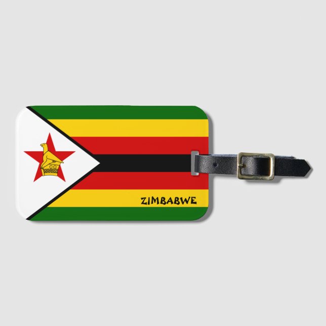 Zimbabwe National Flag Patriotic Luggage Tag (Front Horizontal)