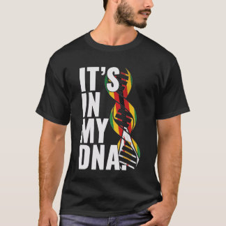 Zimbabwe Roots Flag Fingerprint Graphic Patriotic T-Shirt