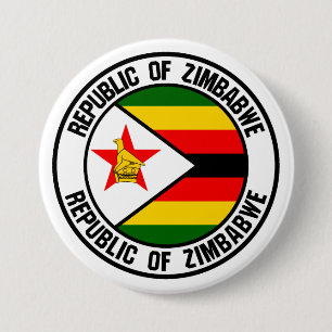 Zimbabwe Round Emblem 3 Inch Round Button