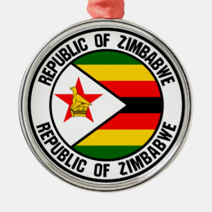 Zimbabwe Round Emblem Metal Ornament