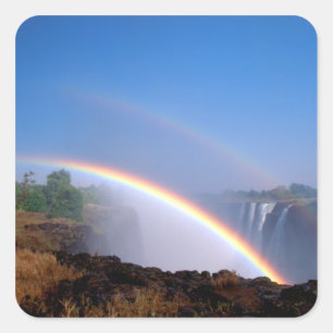 Zimbabwe, Victoria Falls National Park. Double Square Sticker