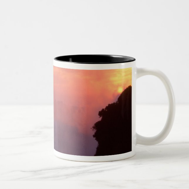 Zimbabwe, Victoria Falls National Park. Misty Two-Tone Coffee Mug (Right)
