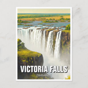 Zimbabwe Victoria Falls Travel Postcard