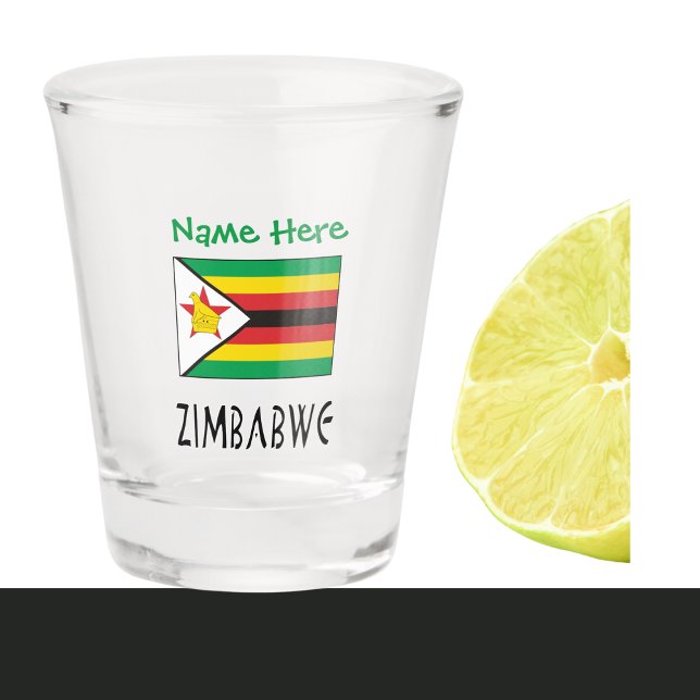 Zimbabwe Zimbabwe Flag Green Personalization  Shot Glass (Creator Uploaded)