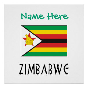 Zimbabwe Zimbabwe Flag Green Personalized  Poster