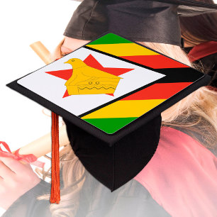 Zimbabwe & Zimbabwe Flag - Students /University Graduation Cap Topper