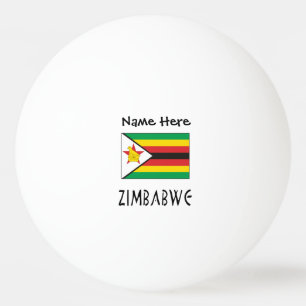 Zimbabwe Zimbabwean Flag Black Personalized Name  Ping Pong Ball