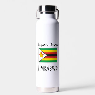Zimbabwe Zimbabwean Flag Personalized Name Water Bottle