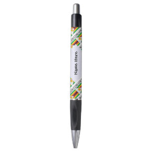 Zimbabwe Zimbabwean Flag Tiled Black Personalized Pen