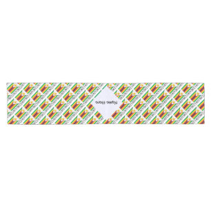 Zimbabwe Zimbabwean Flag Tiled Black Personalized Short Table Runner