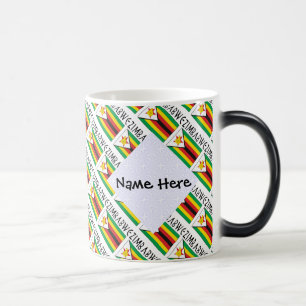 Zimbabwe Zimbabwean Flag Tiled Personalized Magic Mug