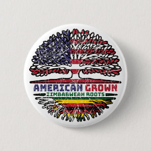 Zimbabwe Zimbabwean US American USA United States 2 Inch Round Button