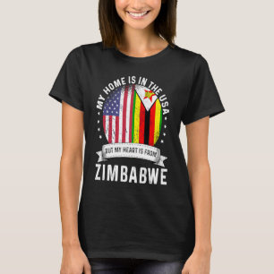 Zimbabwean American Patriot Grown Proud Home USA F T-Shirt