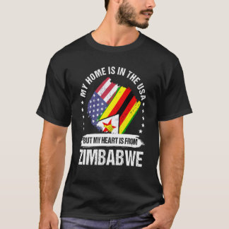 Zimbabwean American Patriot Grown Proud My Heart i T-Shirt