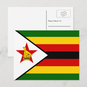 Zimbabwean Flag, Flag of Zimbabwe Postcard