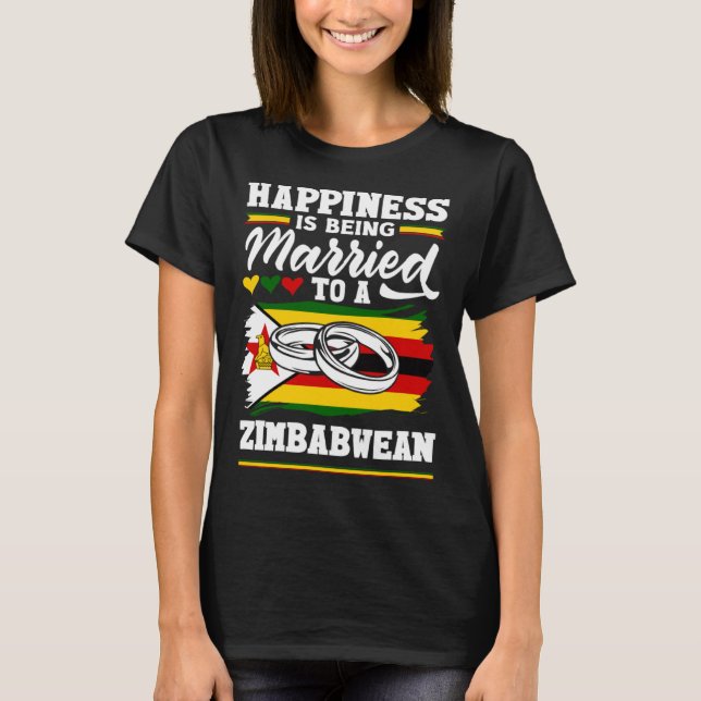 Zimbabwean Zimbabwe Flag Married To A Zimbabwean T-Shirt (Front)