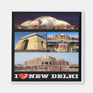 zIN005 i love NEW DELHI, India, Asia, Fridge Magnet