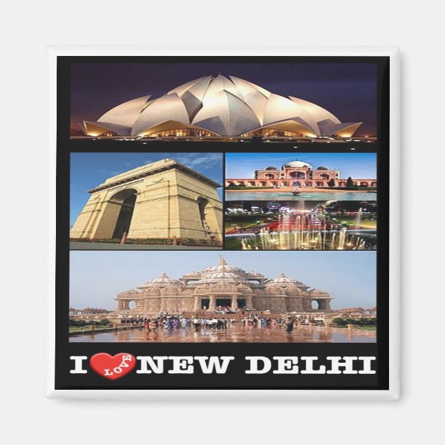zIN005 i love NEW DELHI, India, Asia, Fridge Magnet (Front)