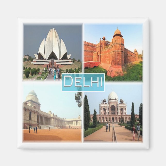 zIN013 DELHI, India, Asia, Fridge Magnet (Front)
