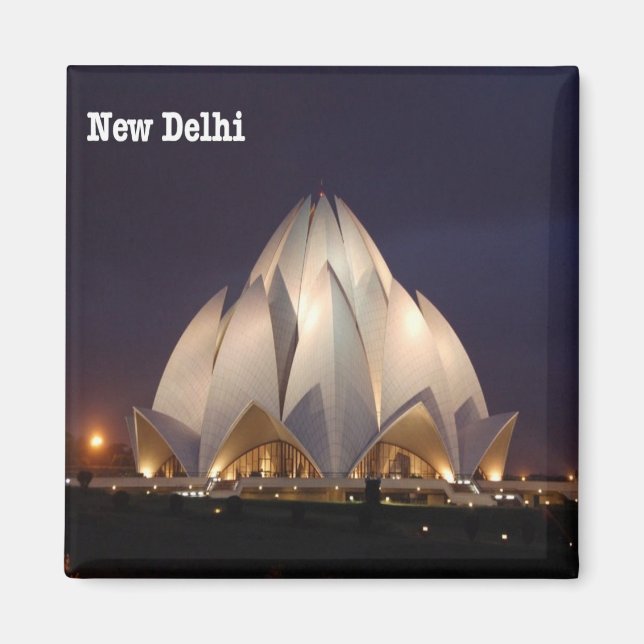 zIN023 LOTUS TEMPLE New Delhi, India, Fridge Magnet (Front)
