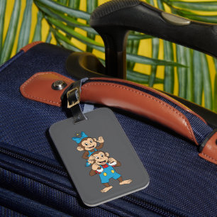 Zina and Mimo carrying her on his shoulder. Luggage Tag