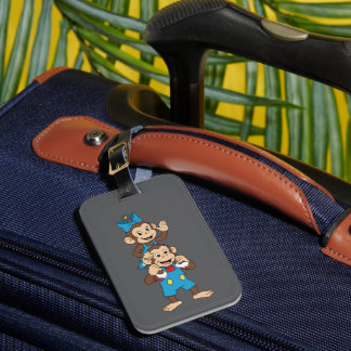 Zina and Mimo carrying her on his shoulder. Luggage Tag