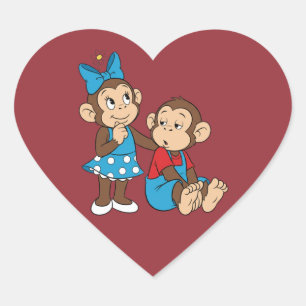 Zina and Mimo: Love and indifference Heart Sticker