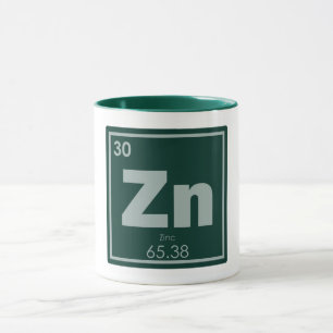 Zinc chemical element symbol chemistry formula gee mug
