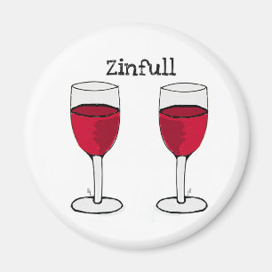 ZINFULL RED WINE PAIR PRINT by jill Magnet