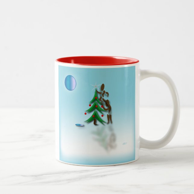Zinglees ~ December Two-Tone Coffee Mug (Right)