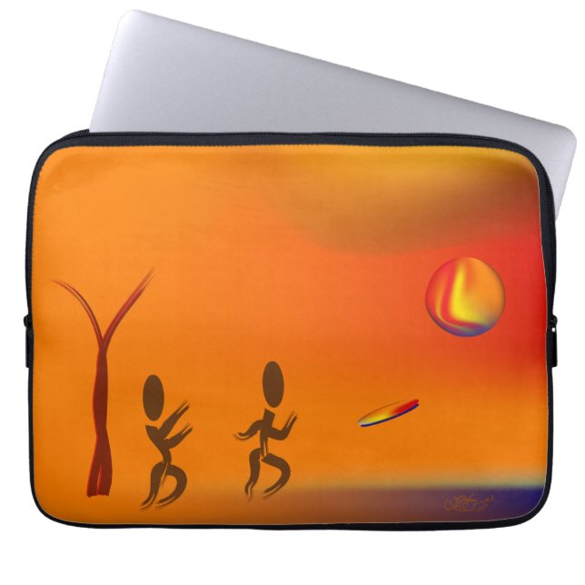 Zinglees ~ Disc Chase Laptop Sleeve (Front)