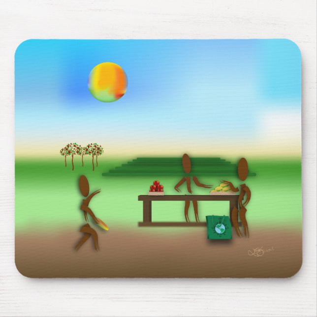 Zinglees ~ Farmer's Market Mouse Pad (Front)