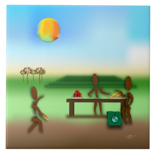 Zinglees ~ Farmer's Market Tile (Front)