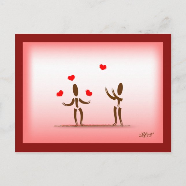 Zinglees~Juggling Love Postcard (Front)
