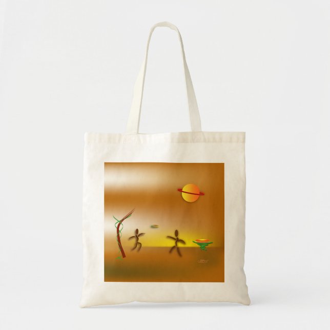 Zinglees ~ Landed Tote Bag (Front)