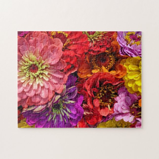 Zinnia Bouquet Jigsaw Puzzle (Horizontal)