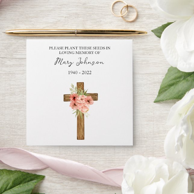 Zinnia Cross Seed Packet Funeral Envelope (Wedding)