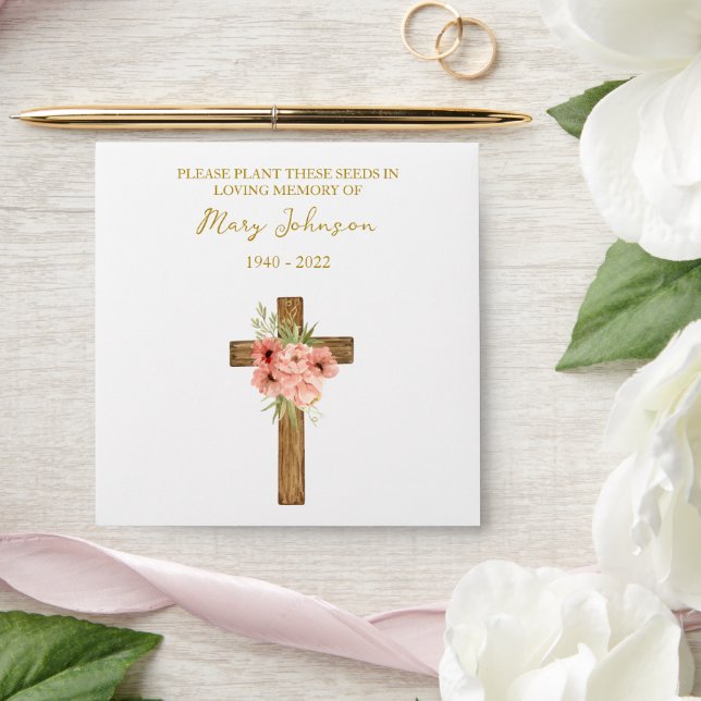 Zinnia Cross Seed Packet Funeral Envelope (Wedding)