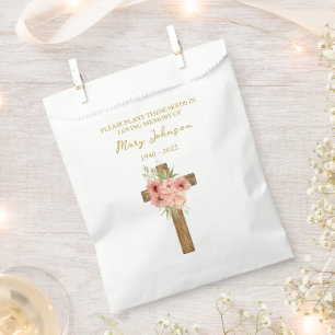 Zinnia Cross Seed Packet Funeral Favor Bag