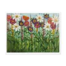 Zinnia, Daisy, Aster Flowers Postcard