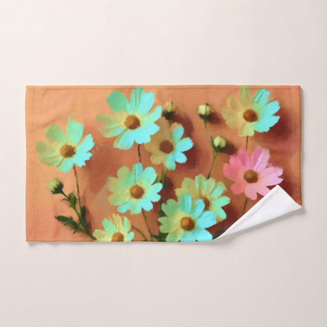 Zinnia Elegans Flowers Hand Towel (Hand Towel)