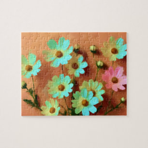 Zinnia Elegans Flowers Jigsaw Puzzle