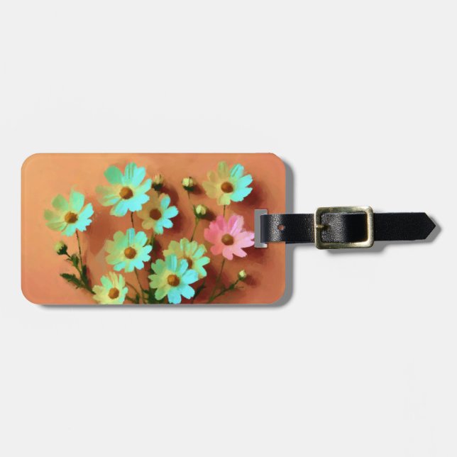 Zinnia Elegans Flowers Luggage Tag (Front Horizontal)
