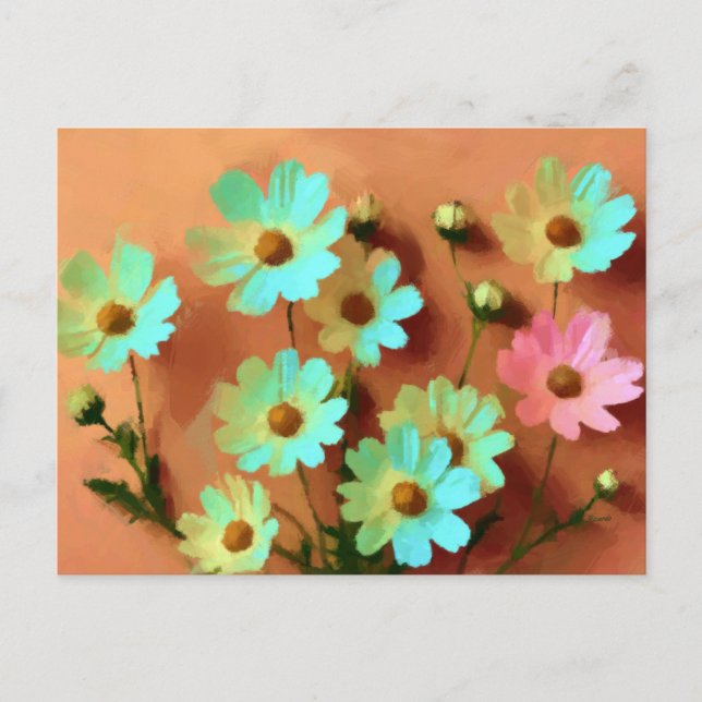 Zinnia Elegans Flowers Postcard (Front)