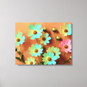 Zinnia Elegans Vibrant Botanical  Canvas Print