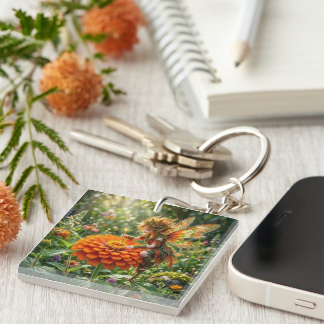 Zinnia Fairy Keychain (Front Right)